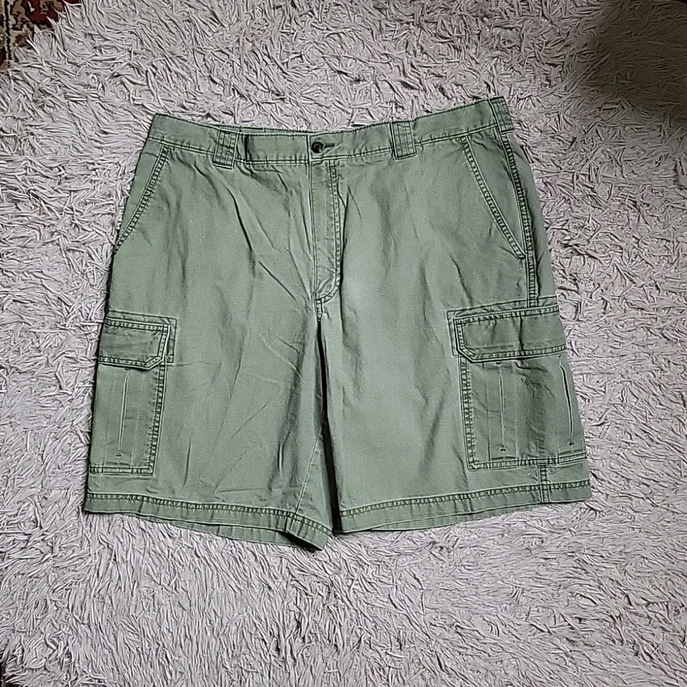 Mens L.L. Bean Cargo Shorts Size 38 Green Cotton Spring Summer Classic Preppy ✨️ - Picture 5 of 5
